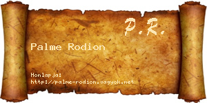 Palme Rodion névjegykártya